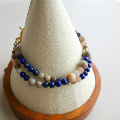 a due. _ア・ドゥエ／ラピスラズリ２連のブレスレット#291／Lapis Lazuli Double Strand Bracelet.