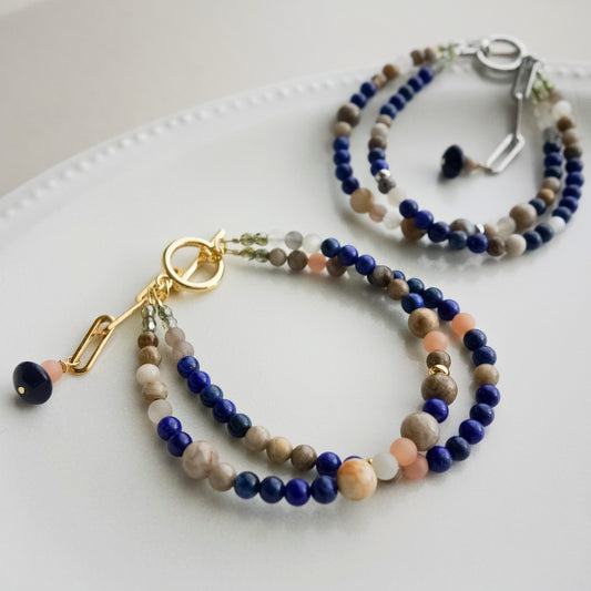 a due. _ア・ドゥエ／ラピスラズリ２連のブレスレット#291／Lapis Lazuli Double Strand Bracelet.