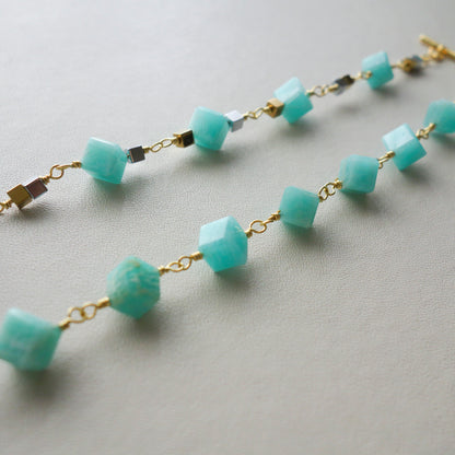 Espoir_エスポア／ブルーグリーン「希望の石」*ブレスレット／Blue-Green "Stone of Hope" Bracelet #292
