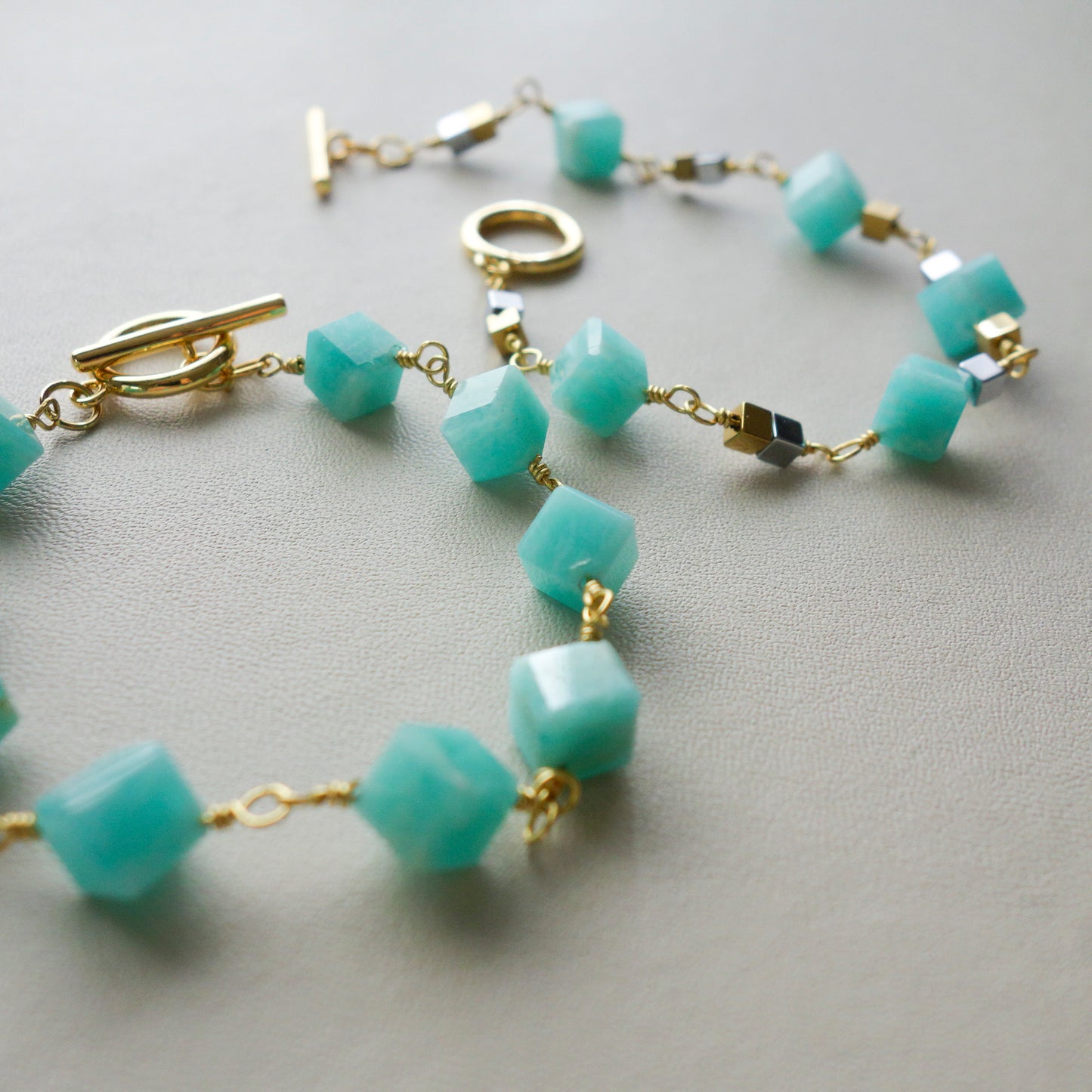 Espoir_エスポア／ブルーグリーン「希望の石」*ブレスレット／Blue-Green "Stone of Hope" Bracelet #292