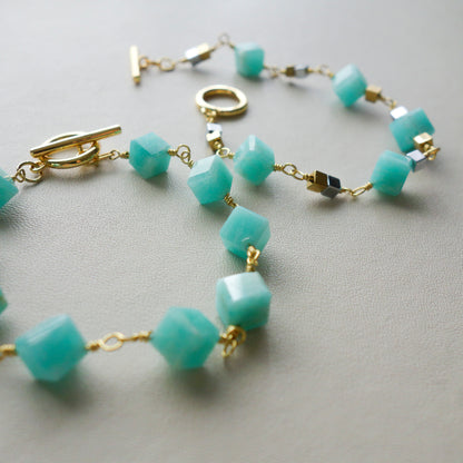 Espoir_エスポア／ブルーグリーン「希望の石」*ブレスレット／Blue-Green "Stone of Hope" Bracelet #292