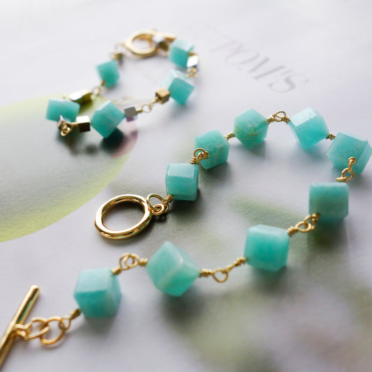 Espoir_エスポア／ブルーグリーン「希望の石」*ブレスレット／Blue-Green "Stone of Hope" Bracelet #292