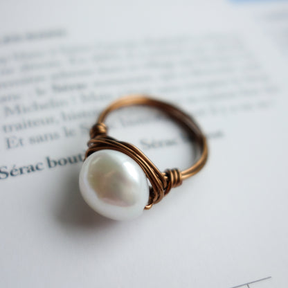 Isabella_イザベラ／「大粒淡水パール」_天然石ワイヤーリング