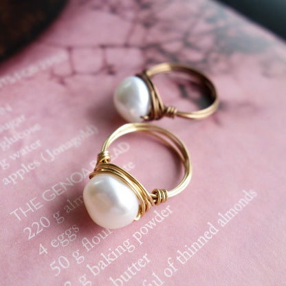 Isabella_イザベラ／「大粒淡水パール」_天然石ワイヤーリング