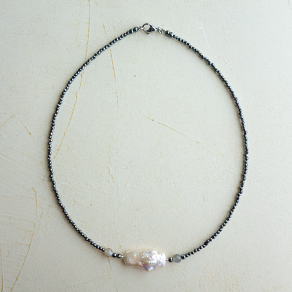 Nephele_ネペレ【ビワ淡水パール＋ムーンストーン】_ネックレス#1.