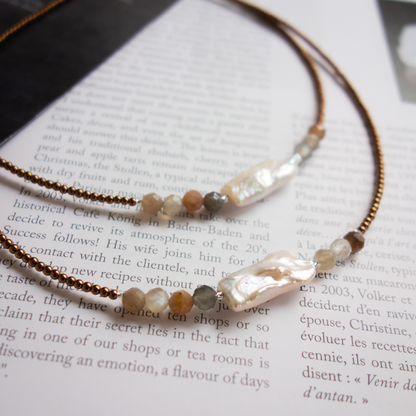 Nephele_ネペレ【ビワ淡水パール＋ムーンストーン】_ネックレス#1.