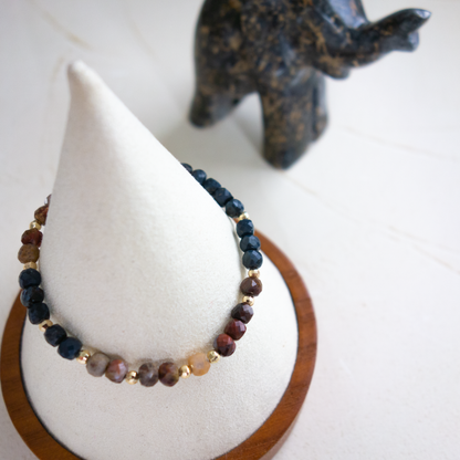 深みのある多様な模様 油絵のような色彩 <ピーターサイト> 「嵐の石」逆風の中でも前進し夢や目標を達成したい