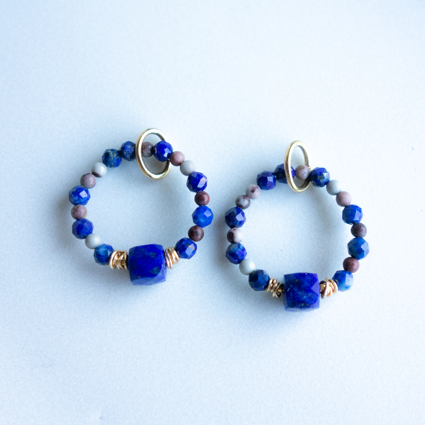 L'azur clair_鮮やかな瑠璃色【イヤリング/ピアス】ラピスラズリ