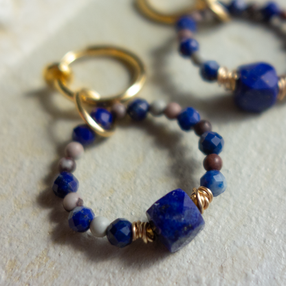 L'azur clair_鮮やかな瑠璃色【イヤリング/ピアス】ラピスラズリ