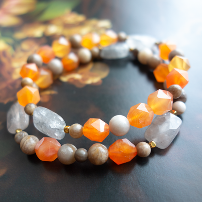 鮮やかで瑞々しいオレンジレッドカラー【カーネリアン】陽の目を見るまで諦めずに取り組む