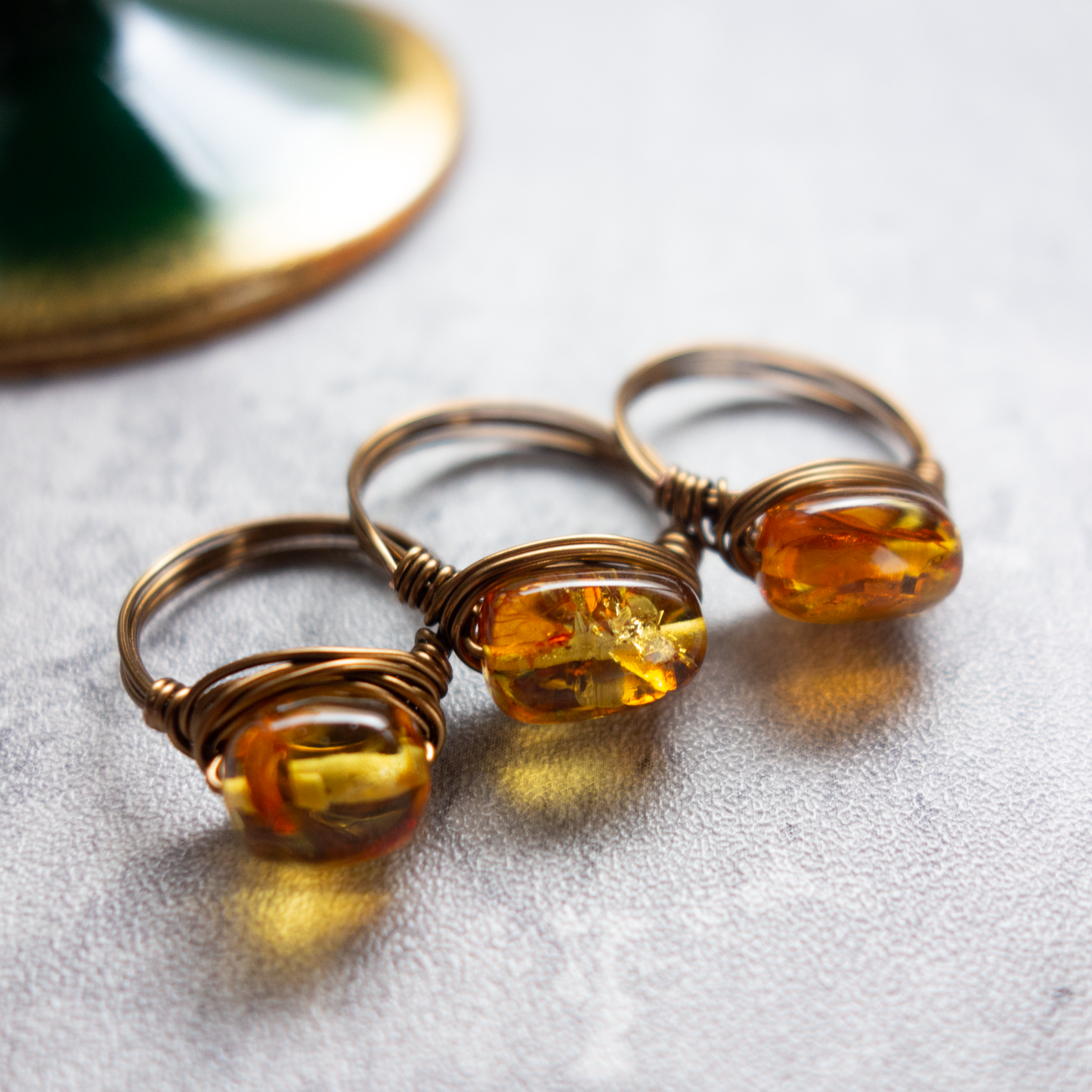 ancienne_アンシエンヌ／「バルティックアンバー(琥珀) 」_天然石ワイヤーリング