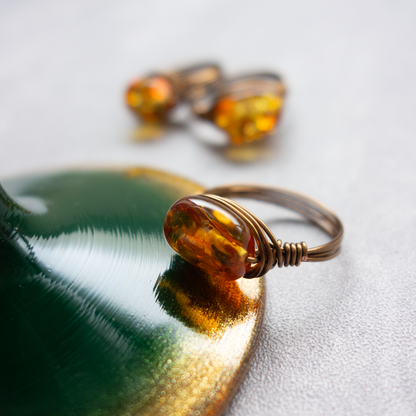 ancienne_アンシエンヌ／「バルティックアンバー(琥珀) 」_天然石ワイヤーリング