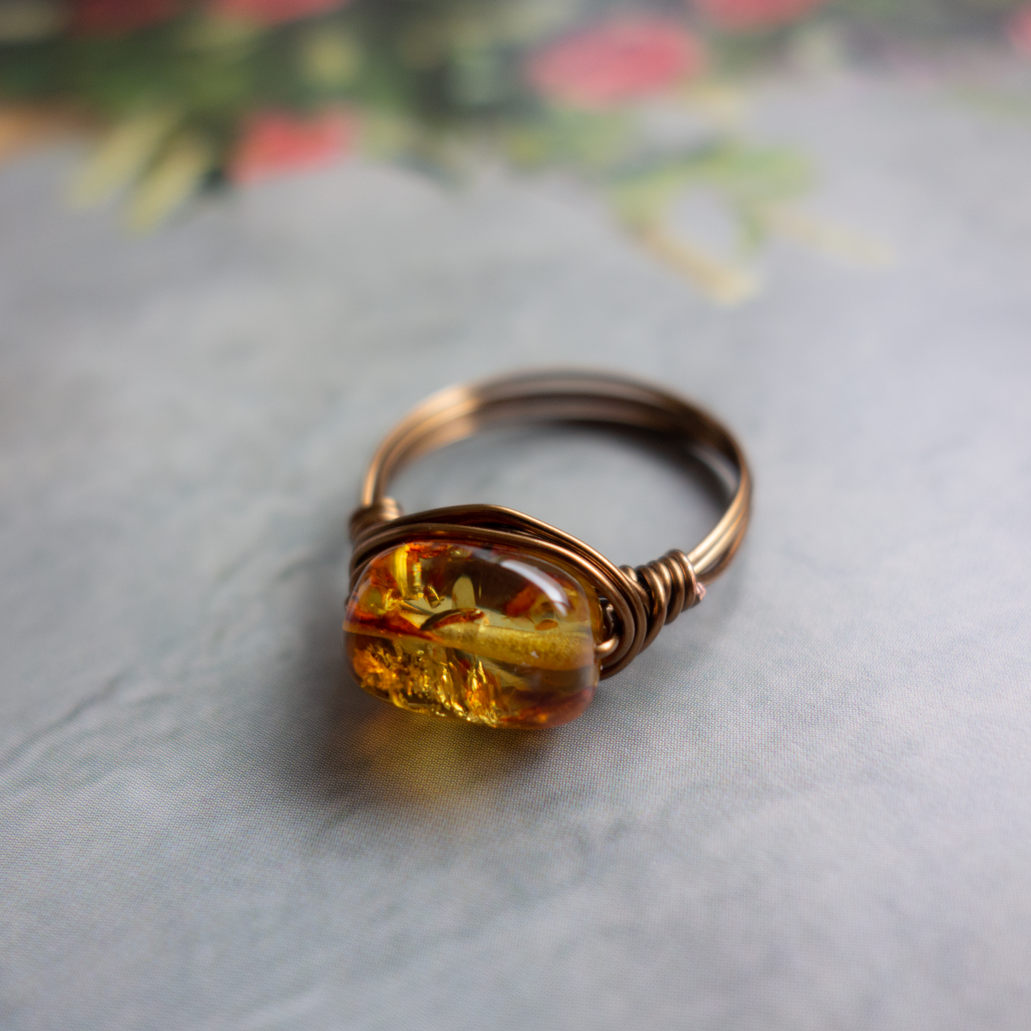 ancienne_アンシエンヌ／「バルティックアンバー(琥珀) 」_天然石ワイヤーリング