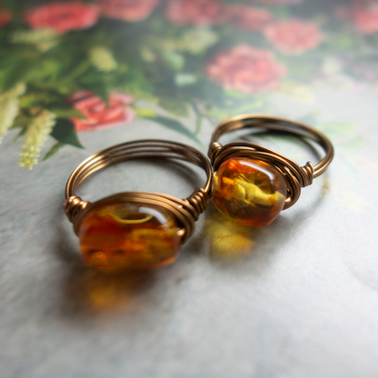 ancienne_アンシエンヌ／「バルティックアンバー(琥珀) 」_天然石ワイヤーリング