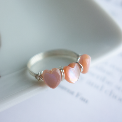 Pauline_ ポリーヌ／【ピンクシェル】_天然石ワイヤーリング