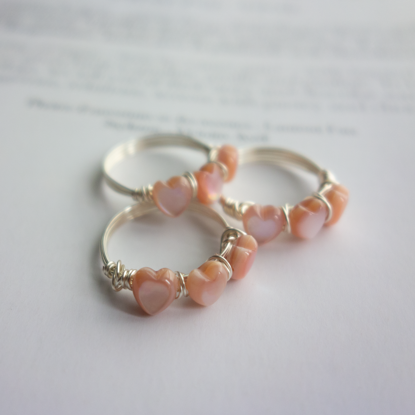 Pauline_ ポリーヌ／【ピンクシェル】_天然石ワイヤーリング