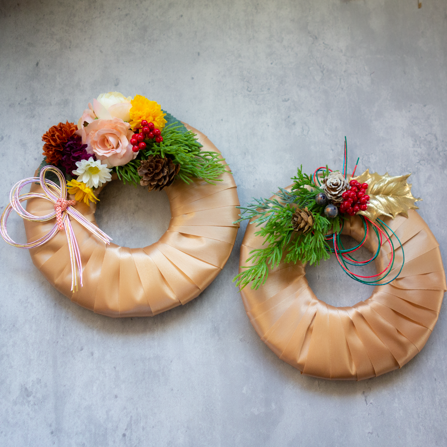 hiver_イヴェール【サテンリボンリース】_冬の時間_小さなリース