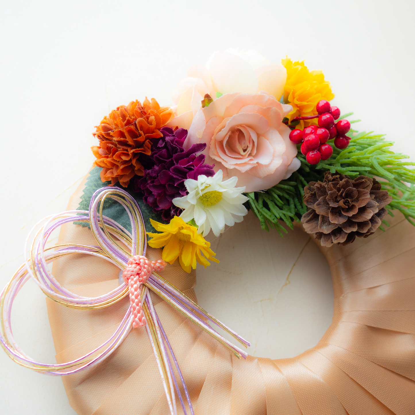 hiver_イヴェール【サテンリボンリース】_冬の時間_小さなリース