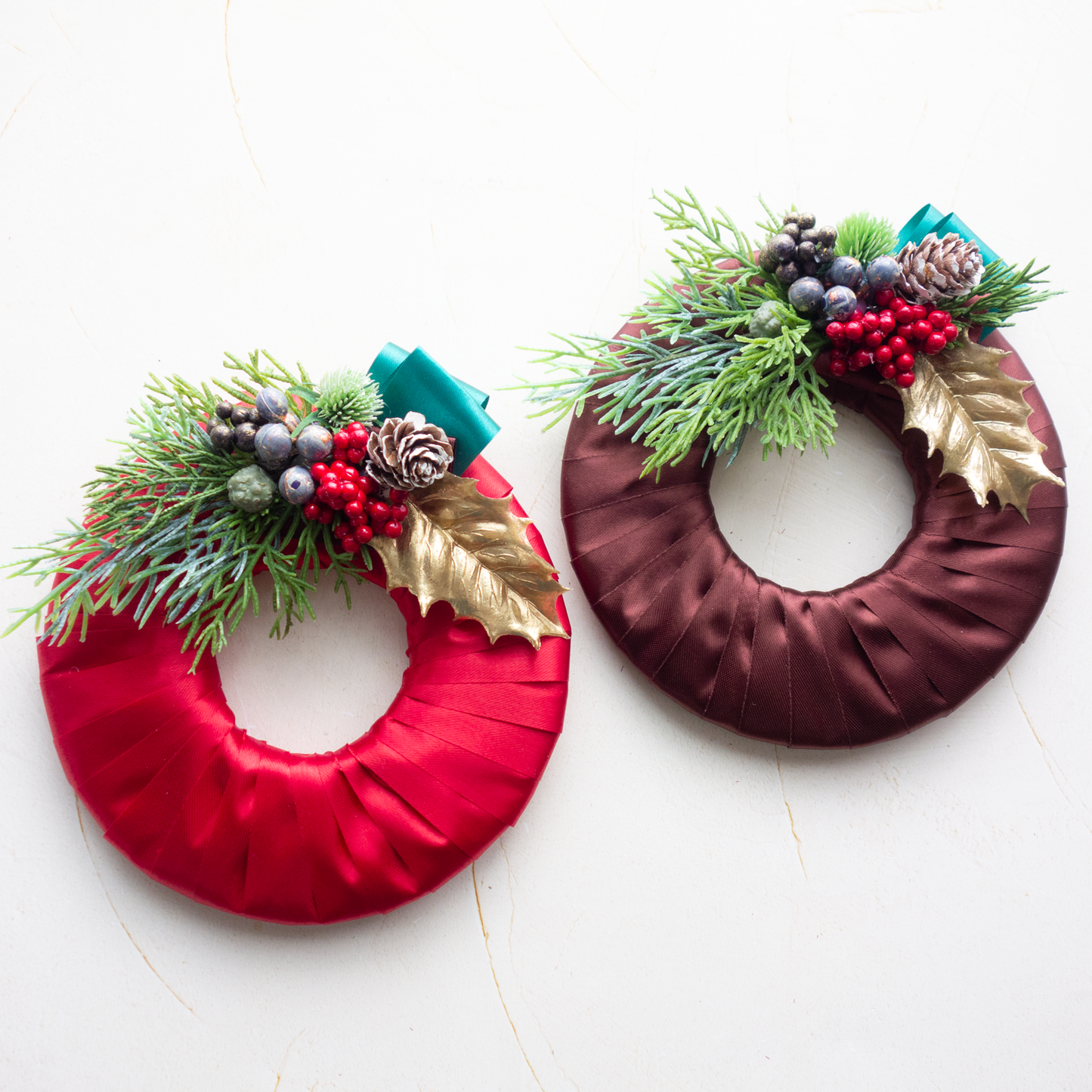 Noël_ノエル【サテンリボンリース】作成キット(完成品の購入可能)_冬のお部屋を飾る手作りリース