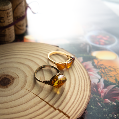 ancienne_アンシエンヌ／「バルティックアンバー(琥珀) 」_天然石ワイヤーリング