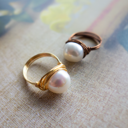 Isabella_イザベラ／「大粒淡水パール」_天然石ワイヤーリング