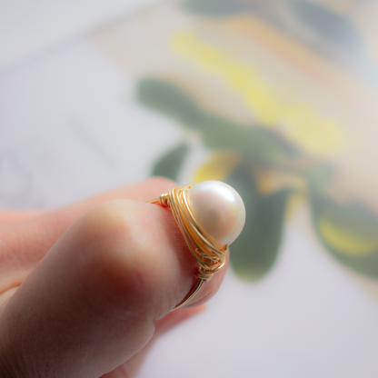 Isabella_イザベラ／「大粒淡水パール」_天然石ワイヤーリング