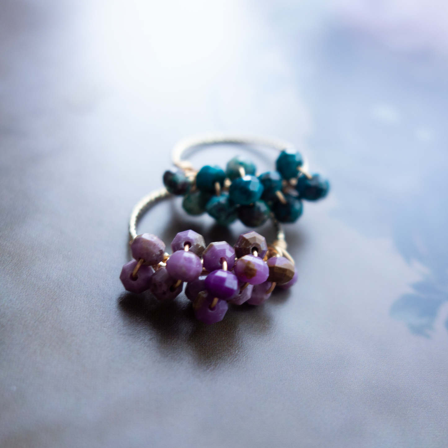 ［14kgf］*pierre_ ピエール【クリソコラ／フォスフォシデライト】_天然石ワイヤーリング