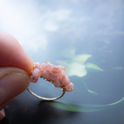 ［14kgf］*pierre_ ピエール【ガーネット／インカローズ】_天然石ワイヤーリング