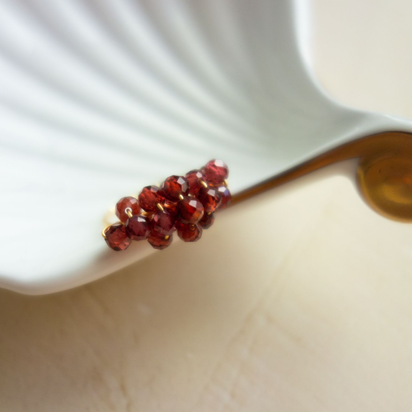 ［14kgf］*pierre_ ピエール【ガーネット／インカローズ】_天然石ワイヤーリング