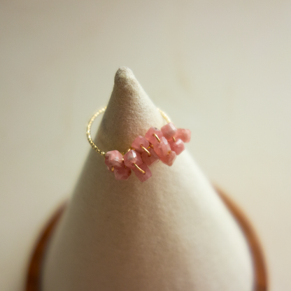 ［14kgf］*pierre_ ピエール【ガーネット／インカローズ】_天然石ワイヤーリング