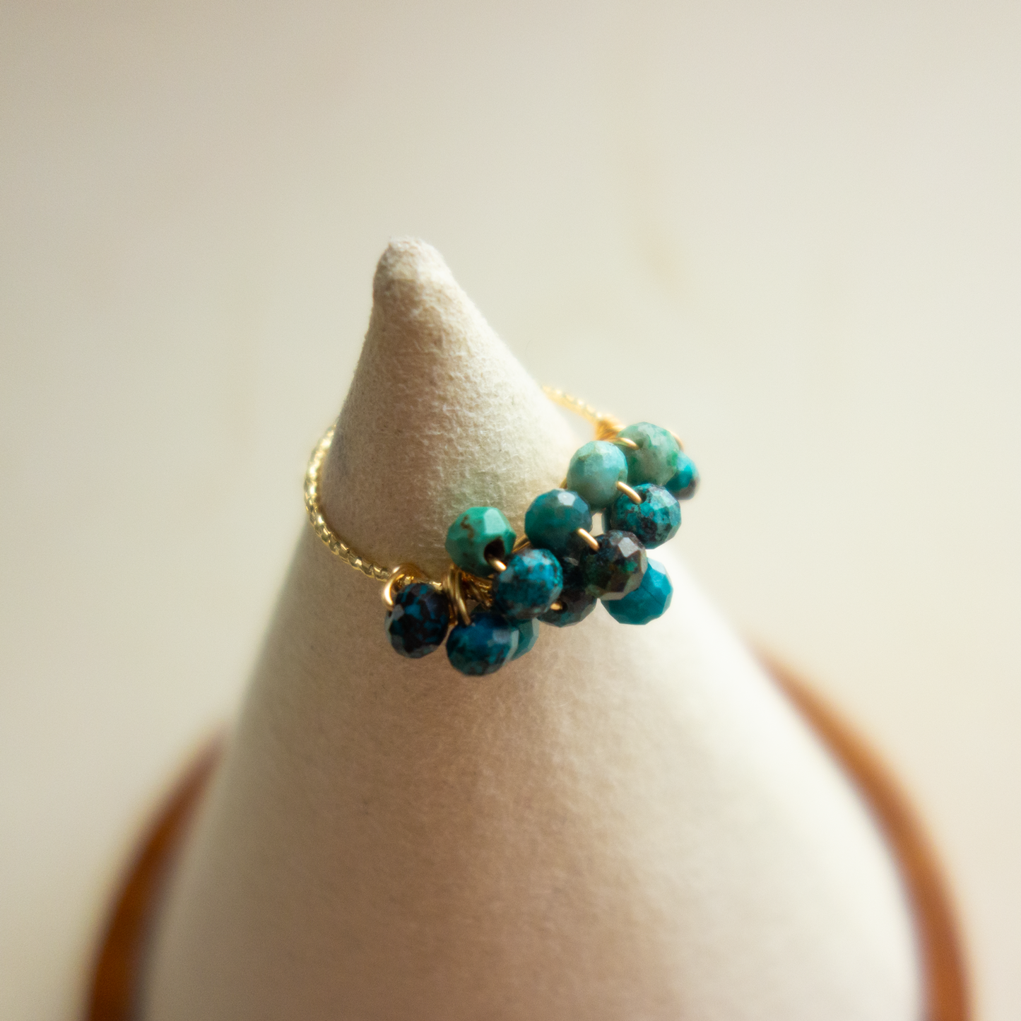 ［14kgf］*pierre_ ピエール【クリソコラ／フォスフォシデライト】_天然石ワイヤーリング