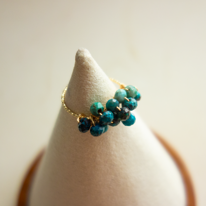 ［14kgf］*pierre_ ピエール【クリソコラ／フォスフォシデライト】_天然石ワイヤーリング