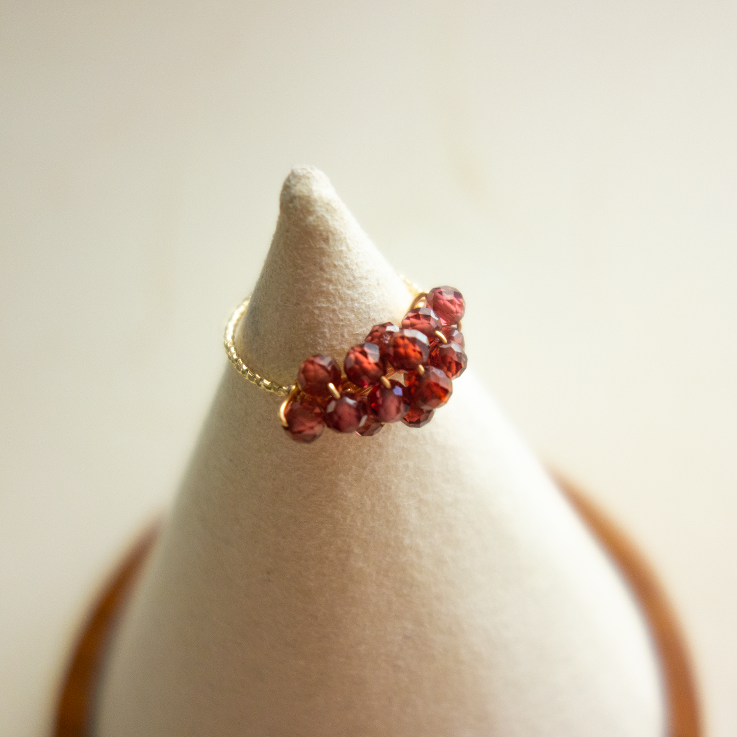 ［14kgf］*pierre_ ピエール【ガーネット／インカローズ】_天然石ワイヤーリング