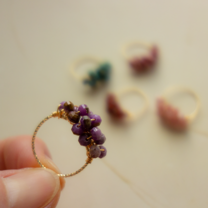 ［14kgf］*pierre_ ピエール【クリソコラ／フォスフォシデライト】_天然石ワイヤーリング