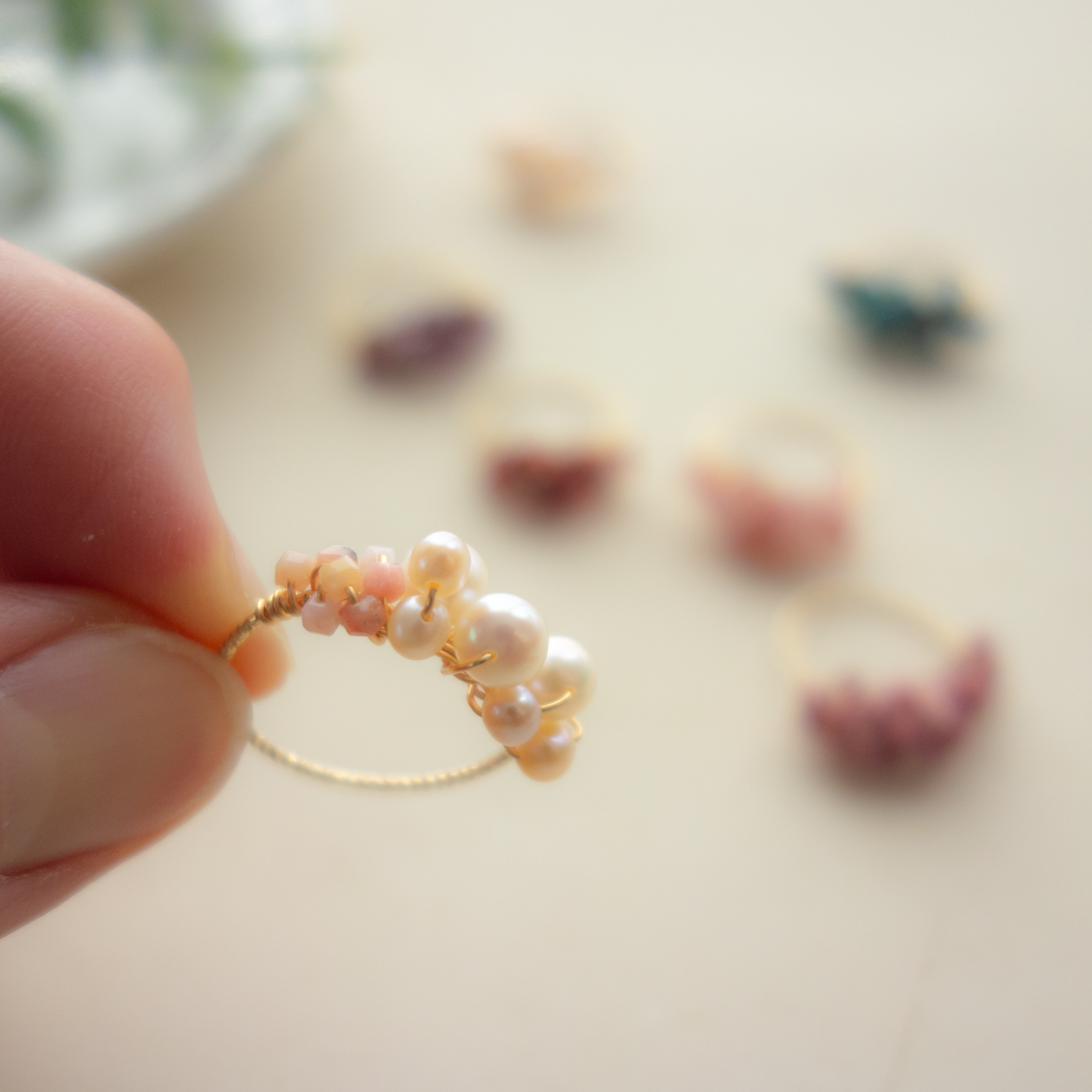 ［14kgf］*pierre_ ピエール【淡水パール】_天然石ワイヤーリング