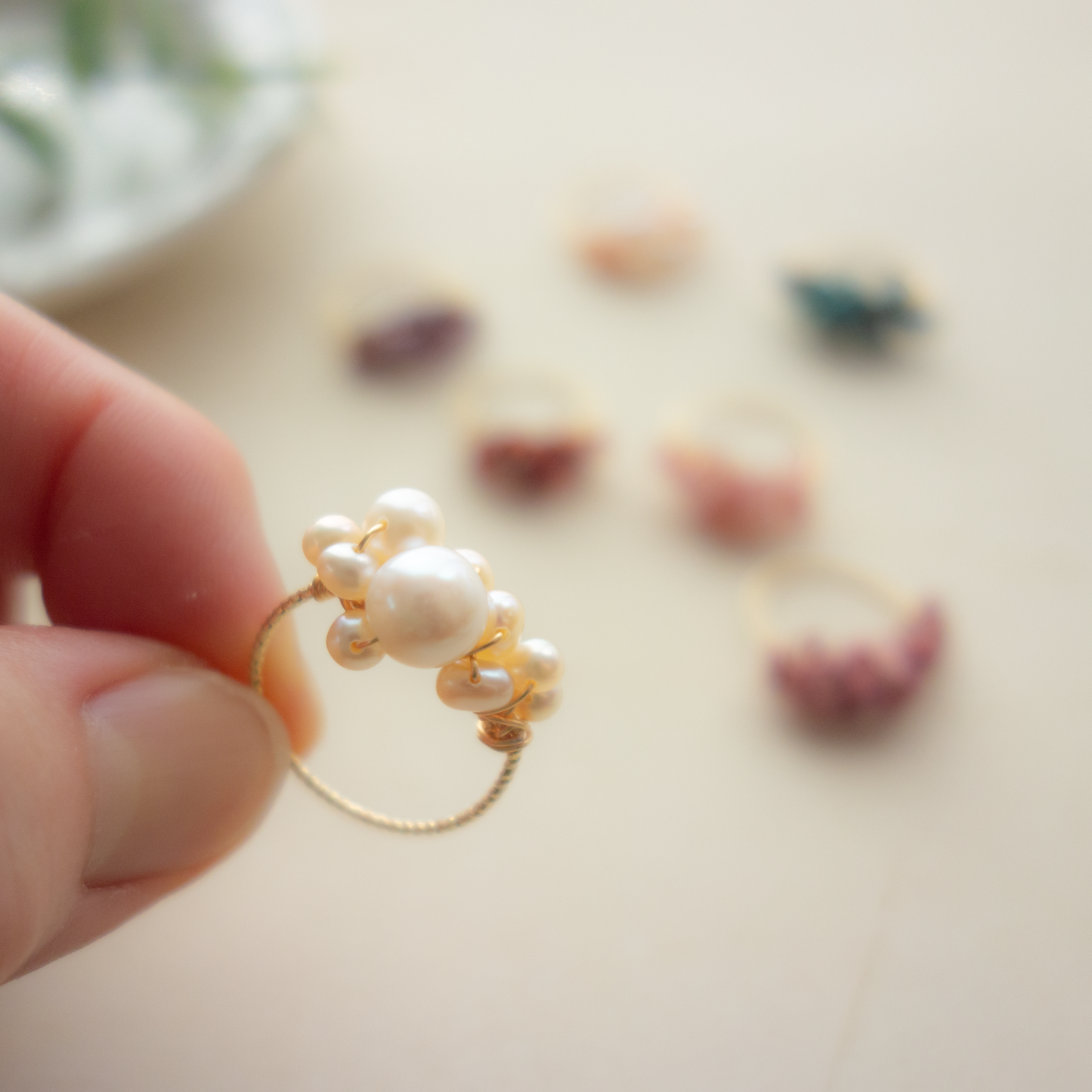 ［14kgf］*pierre_ ピエール【淡水パール】_天然石ワイヤーリング