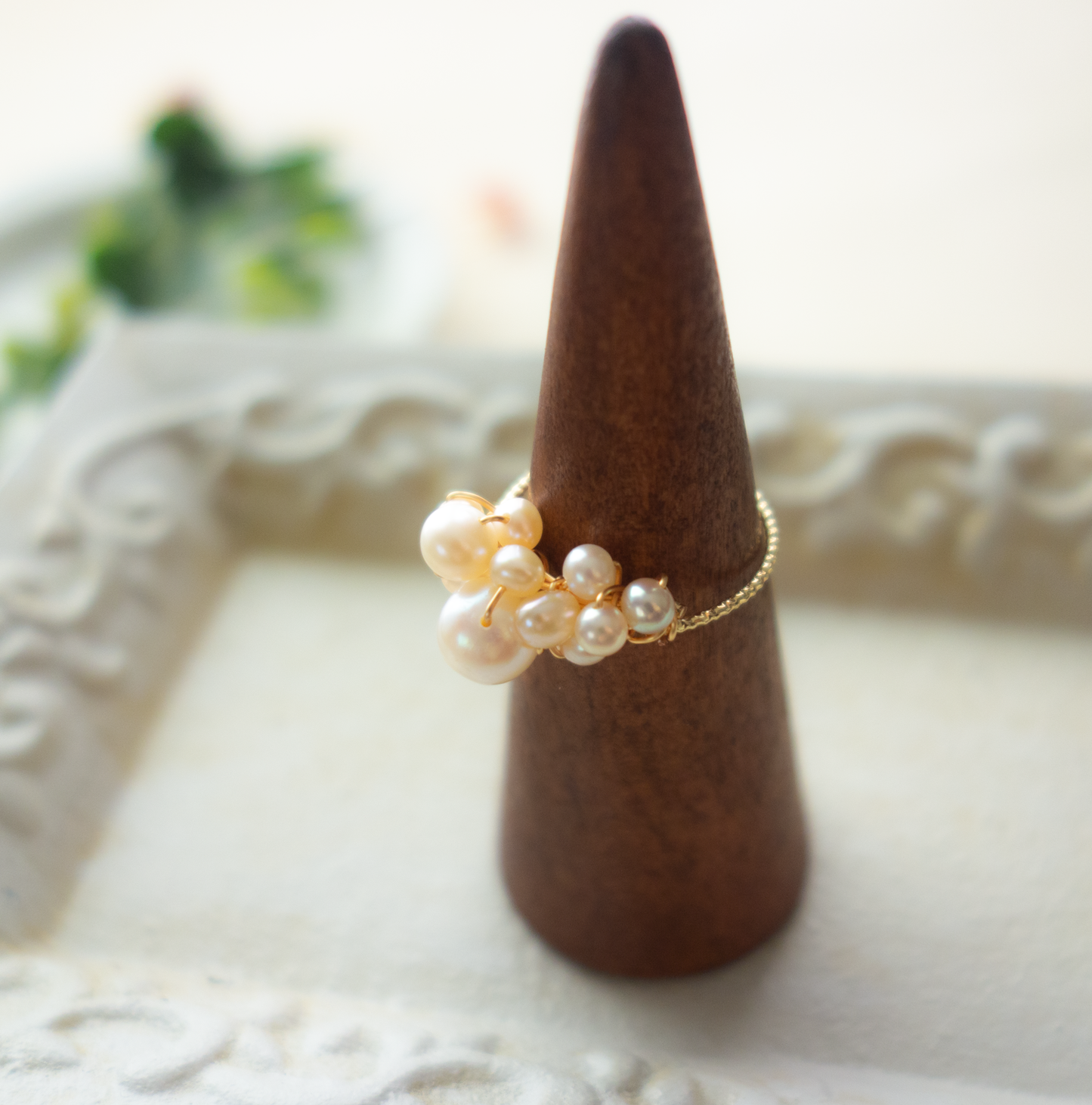 ［14kgf］*pierre_ ピエール【淡水パール】_天然石ワイヤーリング