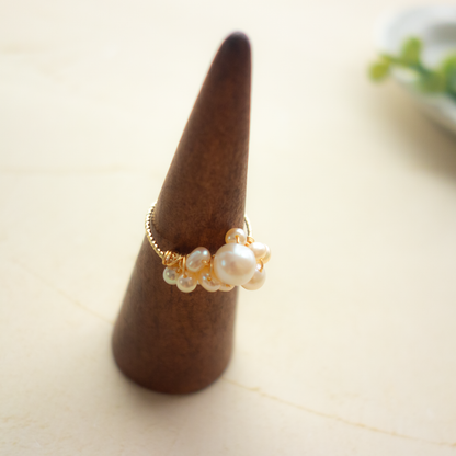 ［14kgf］*pierre_ ピエール【淡水パール】_天然石ワイヤーリング