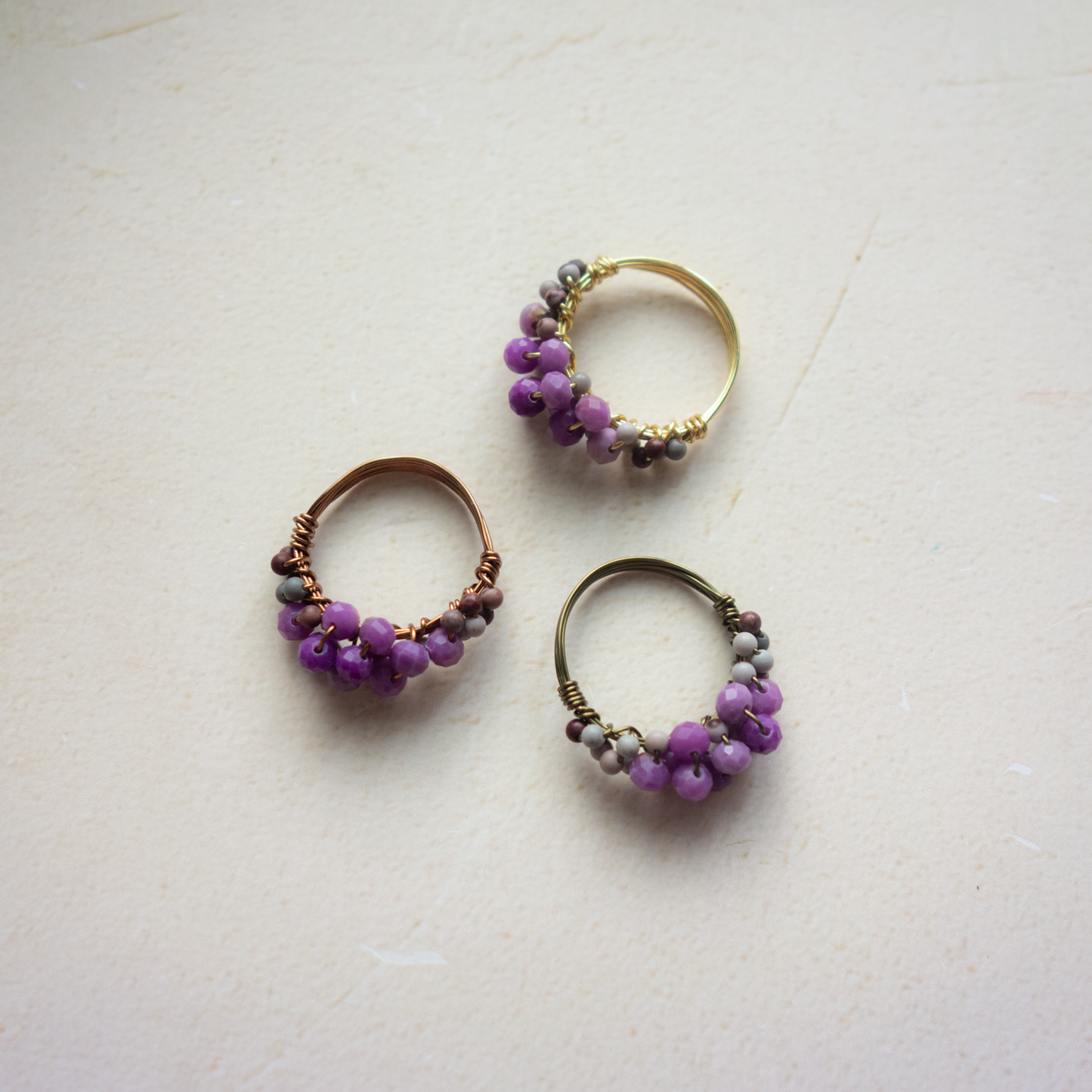 *mousse_ ムース／【フォスフォシデライト×ピクチャージャスパー】_天然石ワイヤーリング