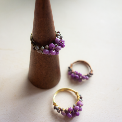 *mousse_ ムース／【フォスフォシデライト×ピクチャージャスパー】_天然石ワイヤーリング