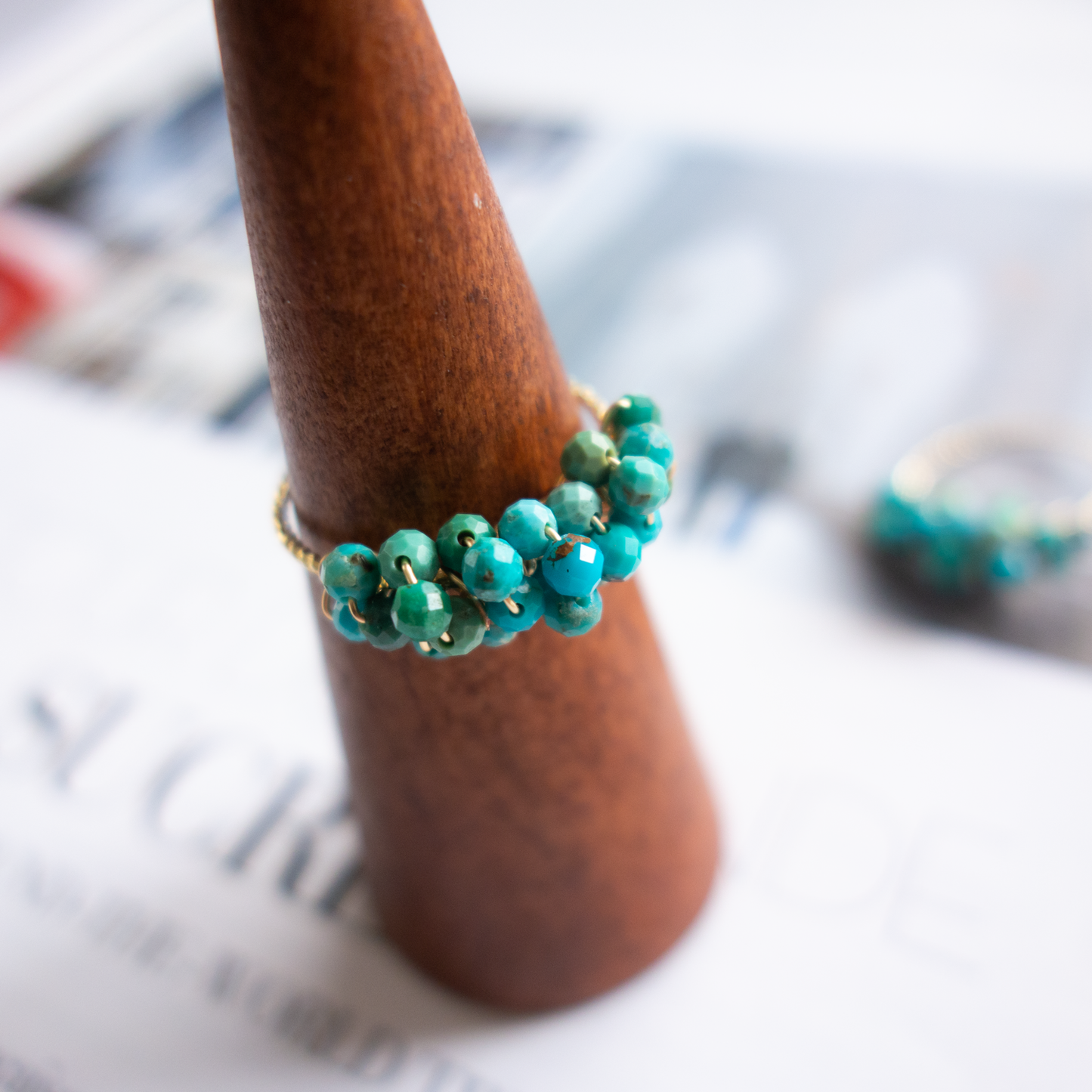 ［14kgf］*pierre_ ピエール【ターコイズ】_天然石ワイヤーリング