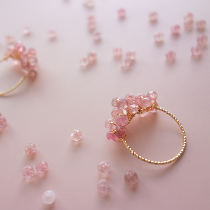 ［14kgf］*pierre_ ピエール【ピンクエピドートクオーツ】_天然石ワイヤーリング