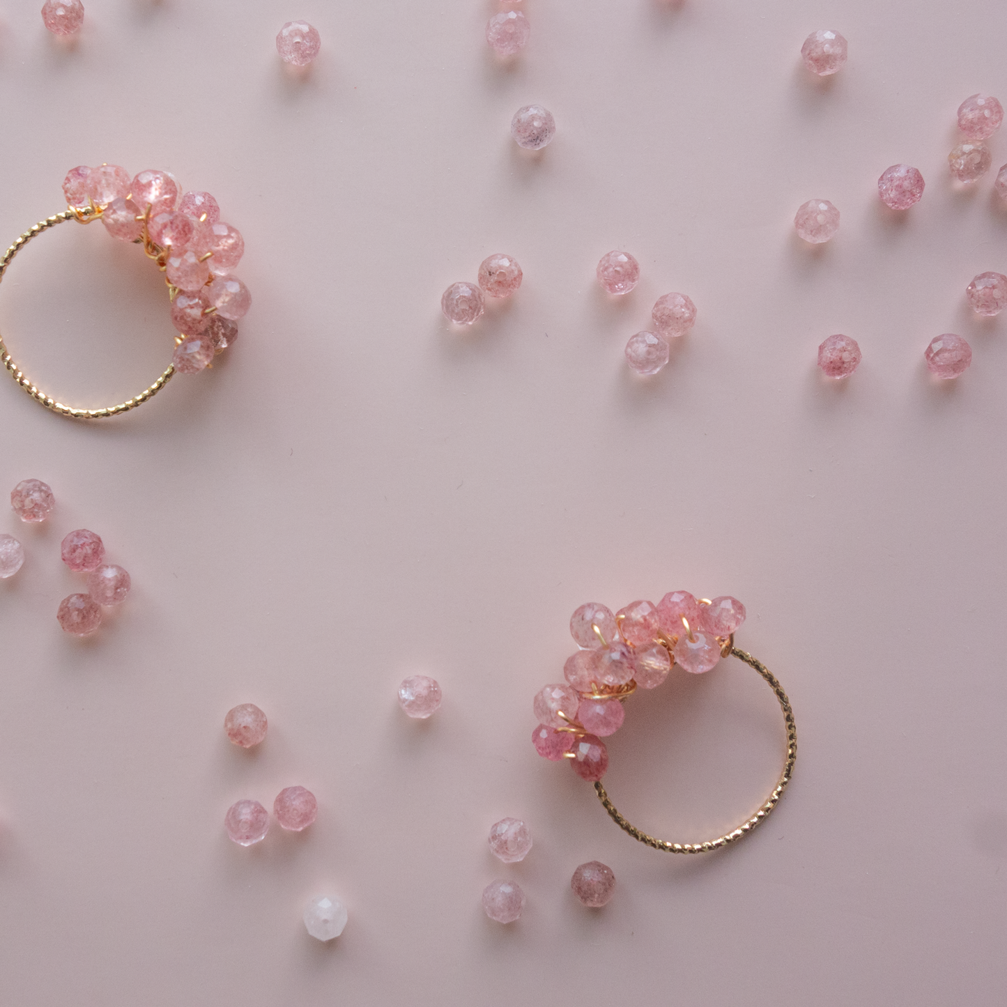 ［14kgf］*pierre_ ピエール【ピンクエピドートクオーツ】_天然石ワイヤーリング