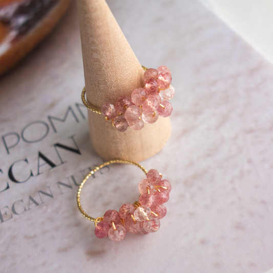 ［14kgf］*pierre_ ピエール【ピンクエピドートクオーツ】_天然石ワイヤーリング