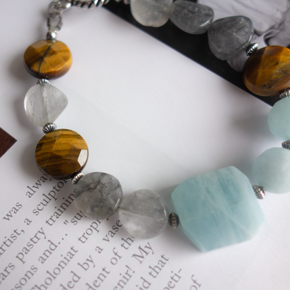 Fogie_フォギー／「アクアマリン」シックなグレイ調*ニュアンスカラーのブレスレット／「アクアマリン」シックなグレイ調*ニュアンスカラーのブレスレット