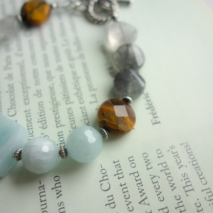 Fogie_フォギー／「アクアマリン」シックなグレイ調*ニュアンスカラーのブレスレット／「アクアマリン」シックなグレイ調*ニュアンスカラーのブレスレット