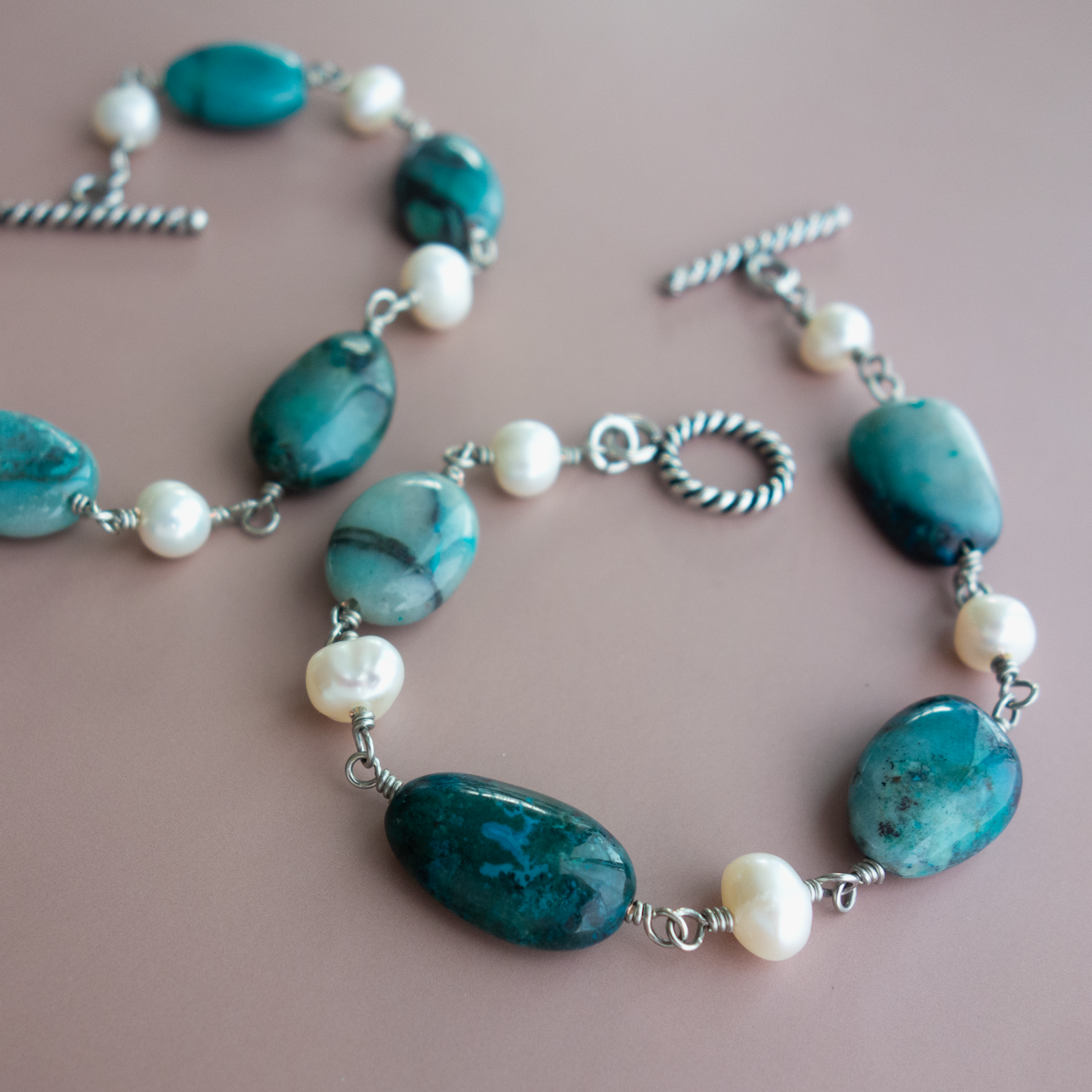 Peacock_ピーコック／「クリソコラ」地球*ブルーグリーンのブレスレット／Colorful Earth *Blue-green bracelet #259