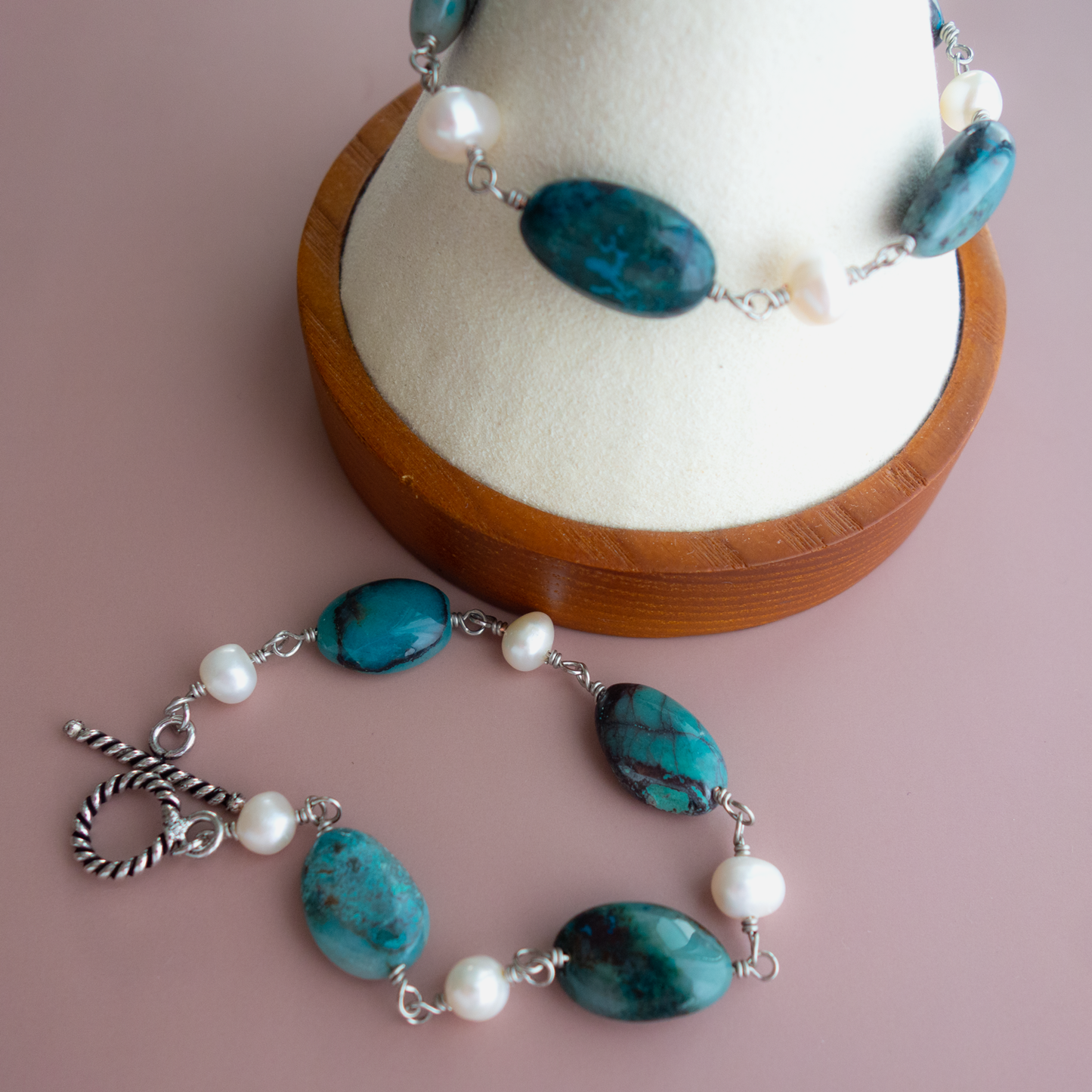 Peacock_ピーコック／「クリソコラ」地球*ブルーグリーンのブレスレット／Colorful Earth *Blue-green bracelet #259