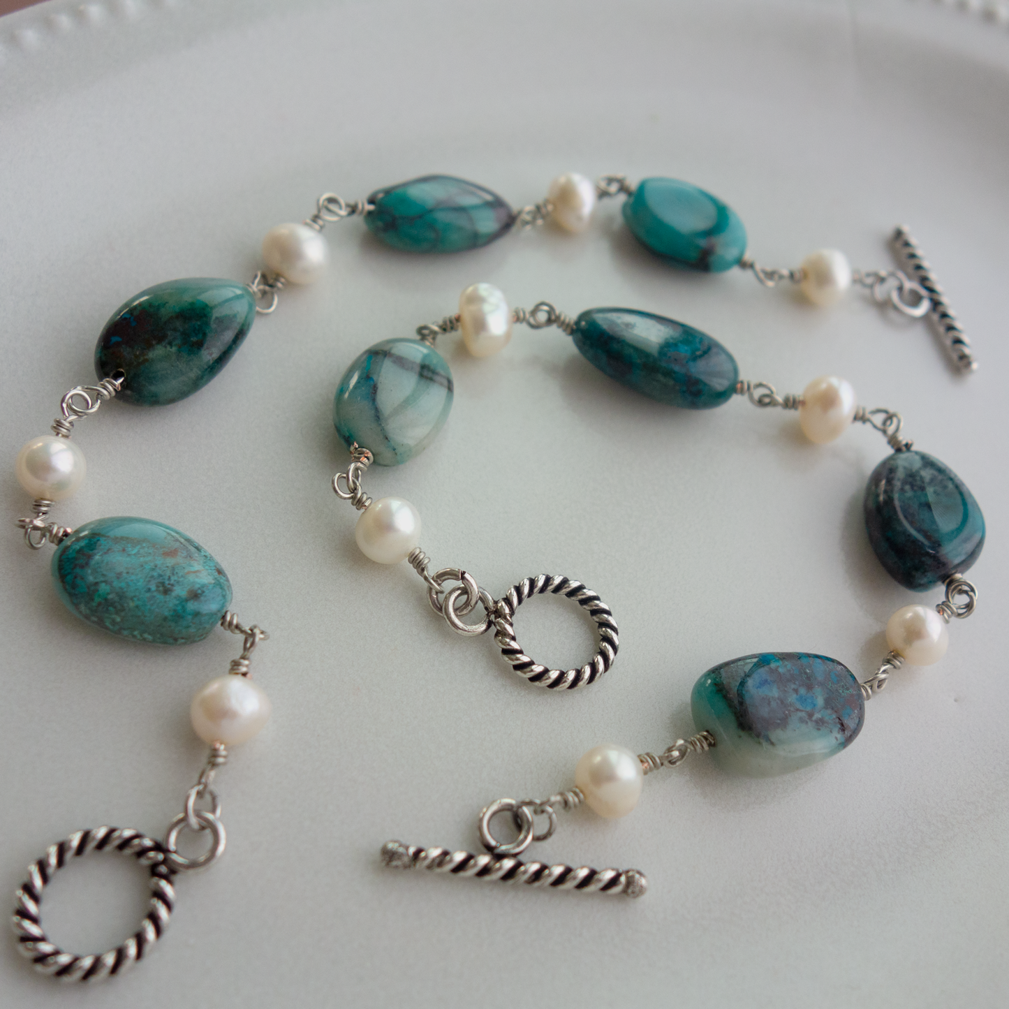 Peacock_ピーコック／「クリソコラ」地球*ブルーグリーンのブレスレット／Colorful Earth *Blue-green bracelet #259