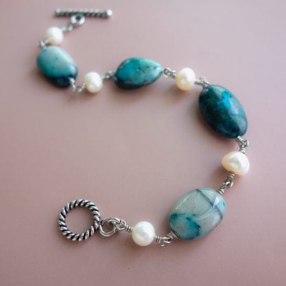 Peacock_ピーコック／「クリソコラ」地球*ブルーグリーンのブレスレット／Colorful Earth *Blue-green bracelet #259